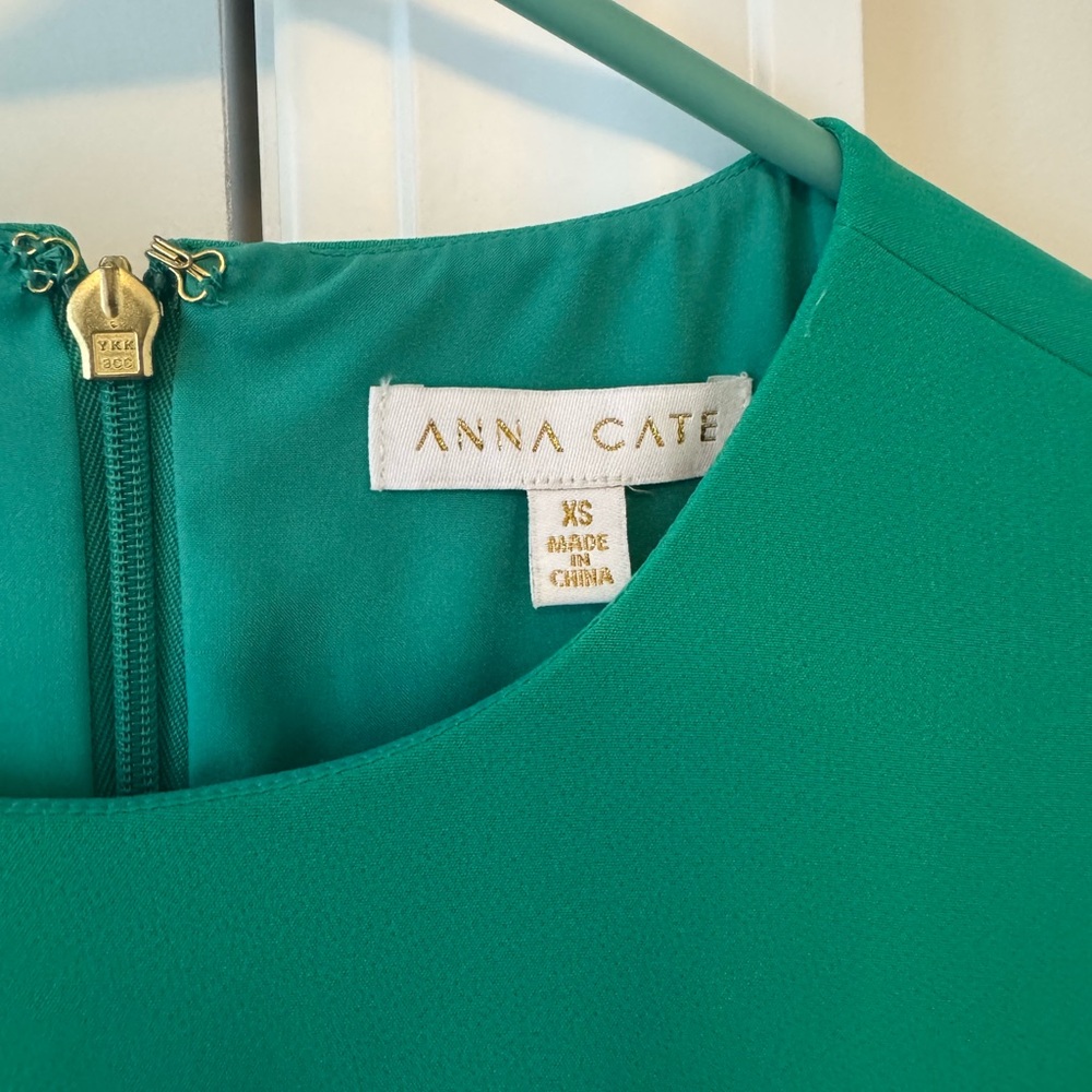 Green Mini Dress with Ruffle - Picture 3 of 4